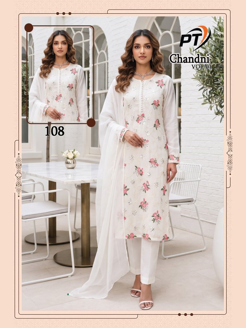 Chandani Vol 1 By Pt Vertical Plan Kurti With Bottom Dupatta